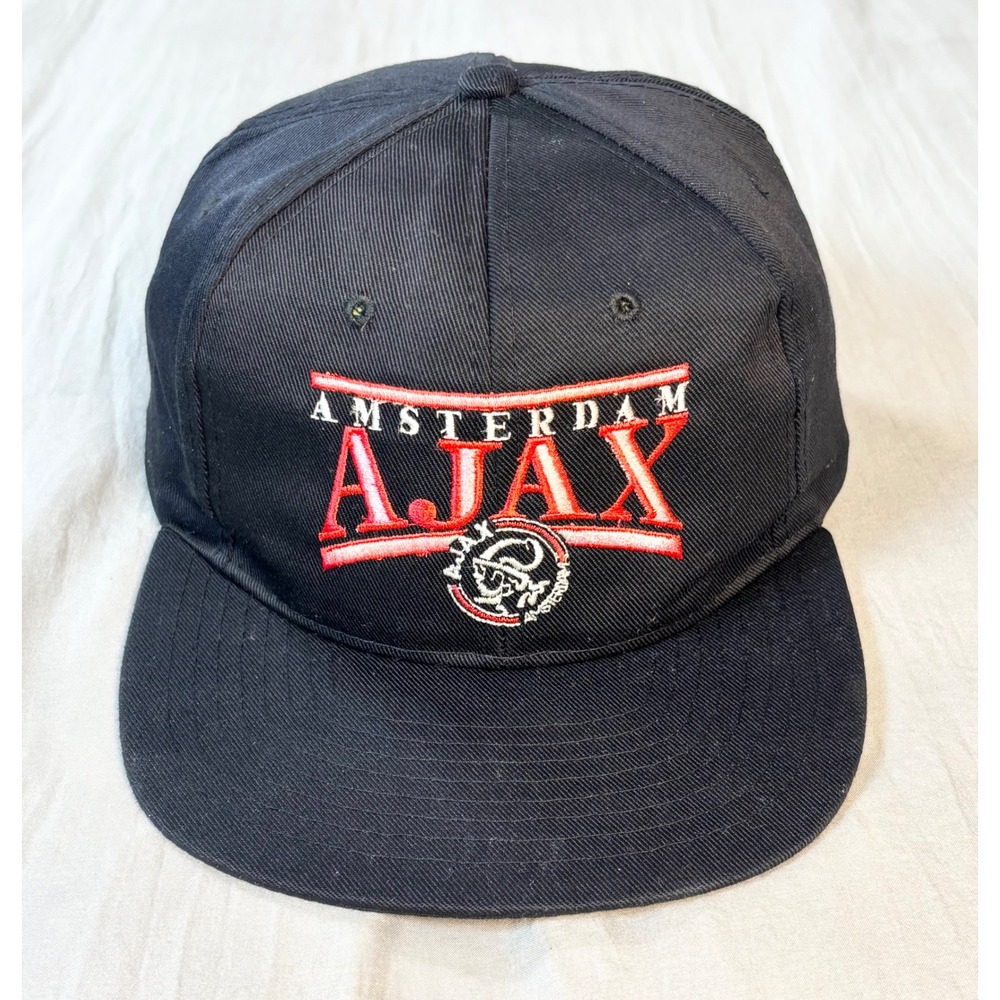 Vintage 90s pro one Ajax Amsterdam  Snapback Hat Black Soccer